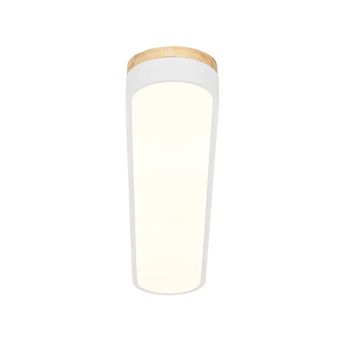 Wood Accent Oval Dimmable LED Flush Mount Ceiling Light