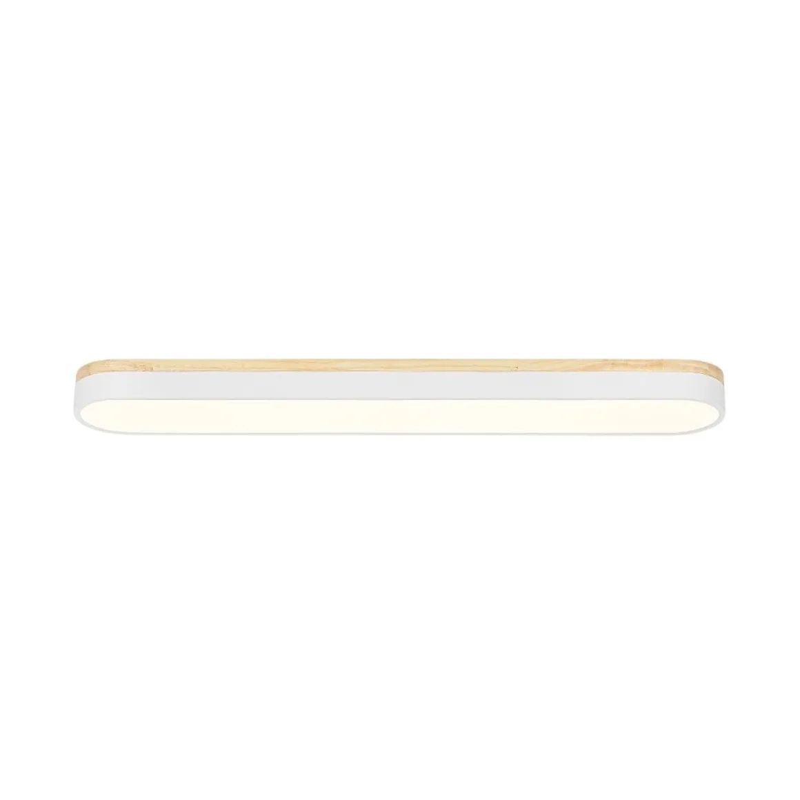 Wood Accent Oval Dimmable LED Flush Mount Ceiling Light