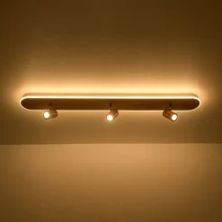 Wood Oval LED Adjustable Spotlight Ceiling Track Light