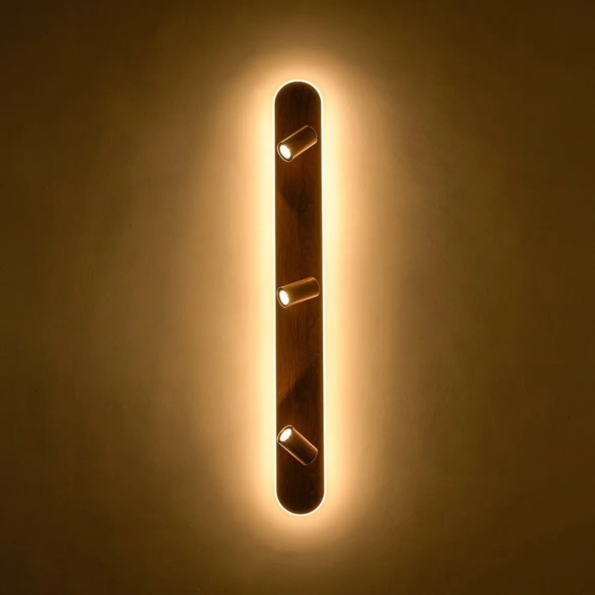 Wood Oval LED Adjustable Spotlight Ceiling Track Light